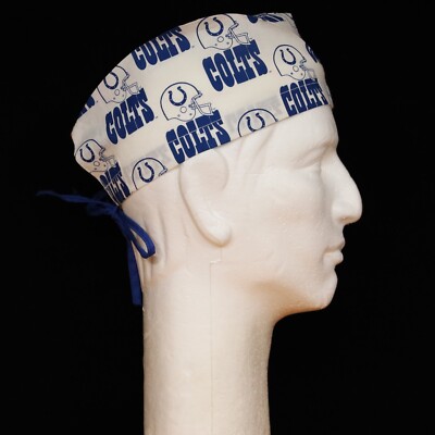 NFL Indianapolis Colts Logo All Over on White Theme Scrub Hat