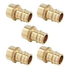 EFIELD 5 PCS Pex A  1"x3/4" Female NPT Adapter Expansion Brass Fittings ,No Lead