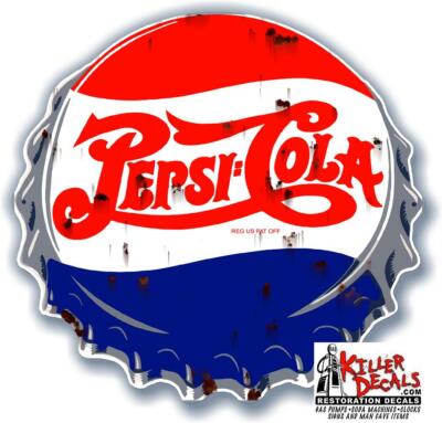 (PC-209R) 24'' RUSTY LOOKING PEPSI CAP SODA DECAL POP VENDING MACHINE COOLER 