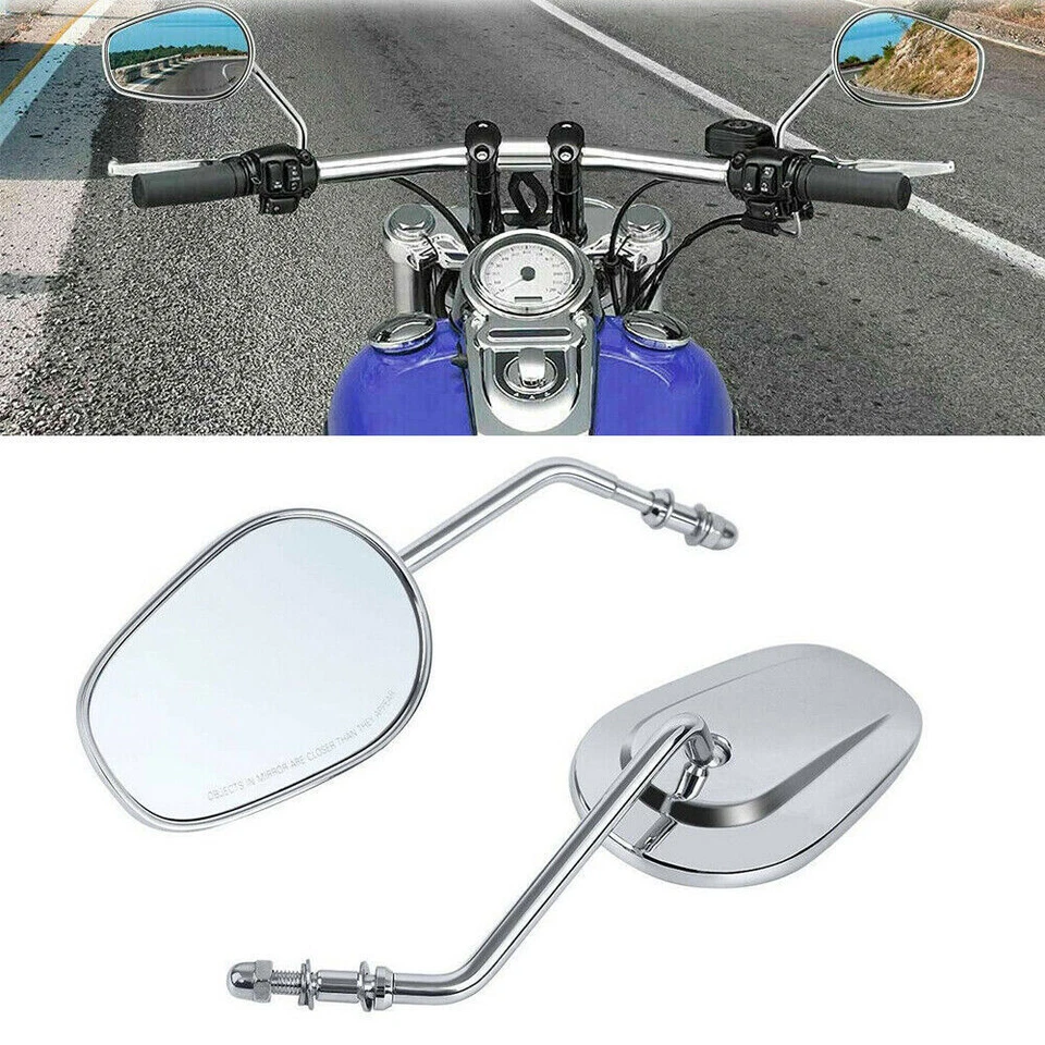 Espejos retrovisores cromados aptos para Harley Davidson Touring Road King Street Glide Foto 3 de 4
