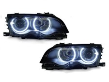 Depo Led Angel Eye Projector Headlight Set For 99-01 Bmw E46 4d Sedan5d Wagon