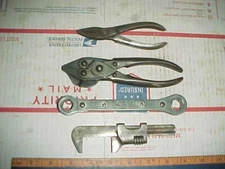 Vtg Bicycle Monkey Wakefield USA, Indestro 9/16 Ratchet Wrench /s Bernard Pliers