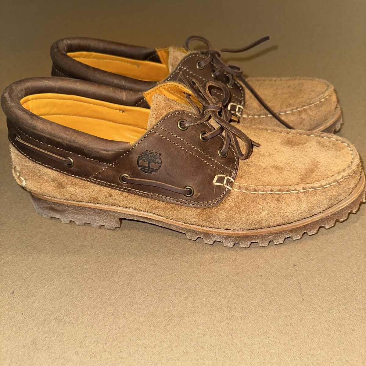 Size 7.5M - Timberland Brown Suede 3-Eye Classic Lug Boat Size 7.5M - Timberland Brown Suede 3-Eye Classic Lug Boat