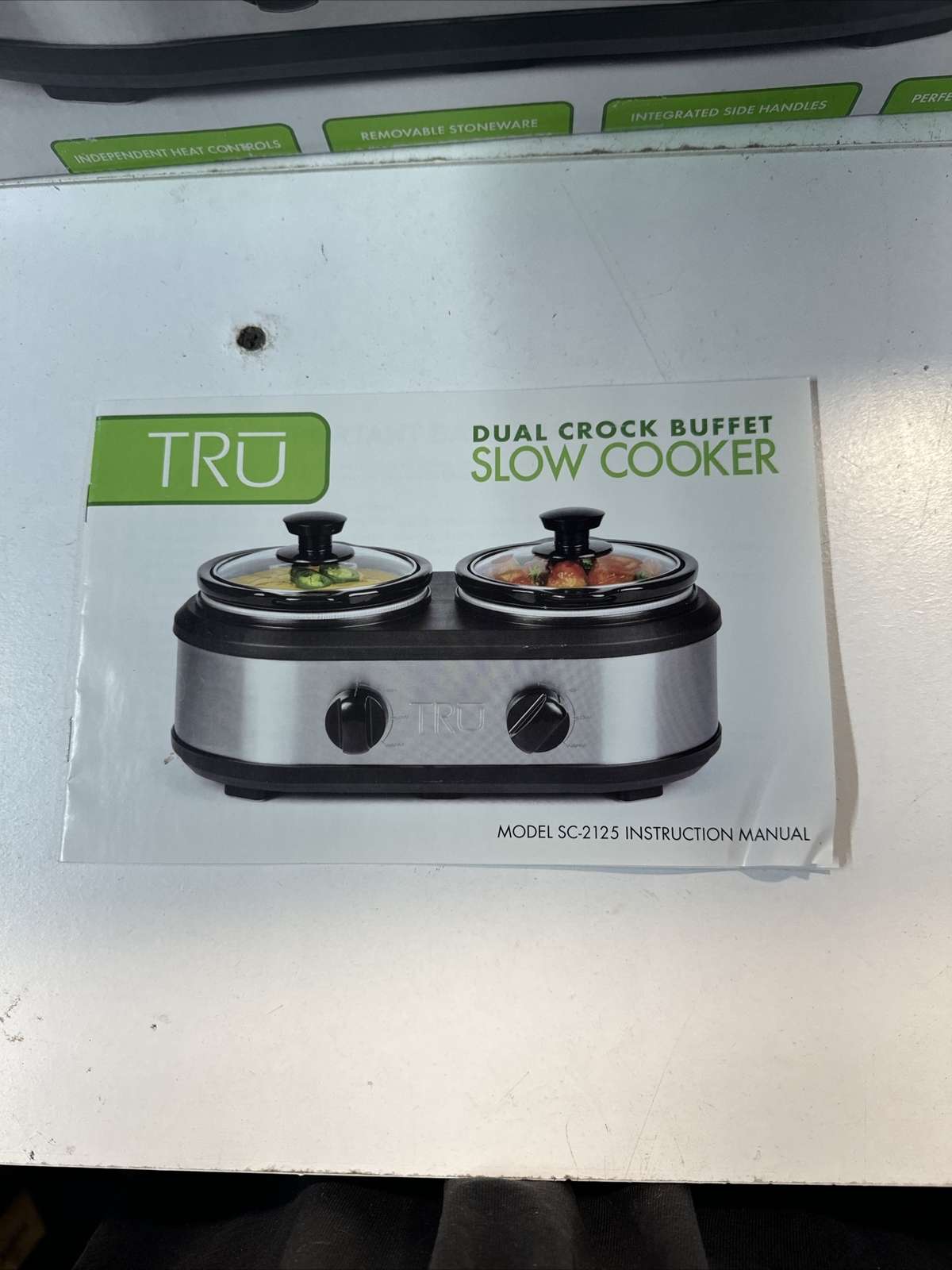 Tru Dual Crock Buffet Slow Cooker 1-1/4 qt Each. New Open Box!