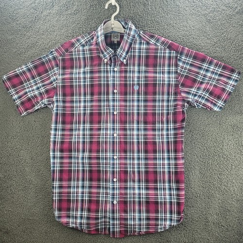 Cinch Shirt Red White Blue Mens Medium Madras Short Sleeve Button Down Western - Picture 12 of 12