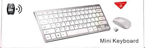 KIT TASTIERA E MOUSE MINI WIFI WIRELESS PER PC 2.4GHz KEYBOARD USB SENZA FILI - Immagine 3 di 4