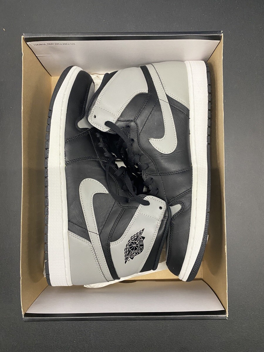 US seller-CA- Nike Air Jordan retro 1 size 12 555088-014 Og shadow 2013 Nike Air Jordan 1 Retro High OG Shadow 2013 Black Soft Grey  main image 3