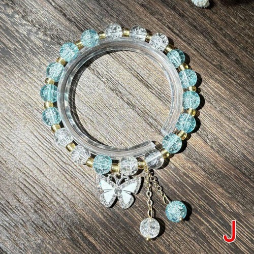 Koreanische rosa Kristall Blumen Schmetterling Anhänger Perlen Armband für Frauen _ - Bild 30 von 44