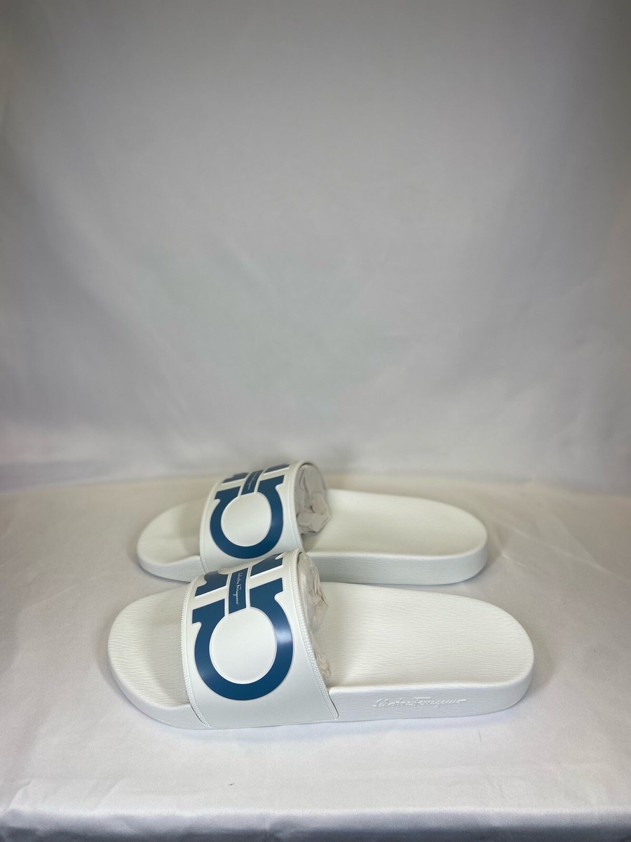 New Salvatore Ferragamo Groove White Men Pool Slide  display picture 3