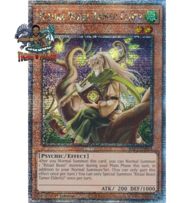yugioh cards based on mythology Yugioh! 1x Ritual Beast Tamer Elder RA03-EN012 Quarter Century Secret Rare  NM