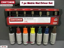 CRAFTSMAN 7 PC METRIC NUT DRIVER SET WITH SIZE  MARKED  CARRY CASE