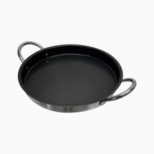 HD 21" Redondo Acero Inoxidable Plancha Comal Plancha Sartén Parrilla Bandeja Cocina Antiadherente