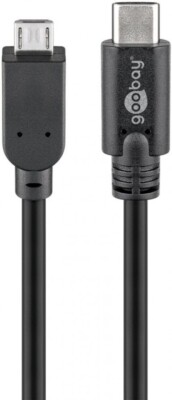 USB 2.0 Kabel USB-C  auf Micro-B 2.0, Schwarz 1m