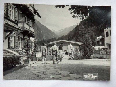 BAD GASTEIN Hotel Gruner Baum animated Austria AK old postcard