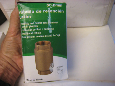 Water Source -  2'' BRS Check Valve CV-200NL NEW Qty-1  Free Same Day Ship