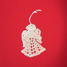 STARCHED CROCHET 4  Ivory ANGEL ORNAMENT