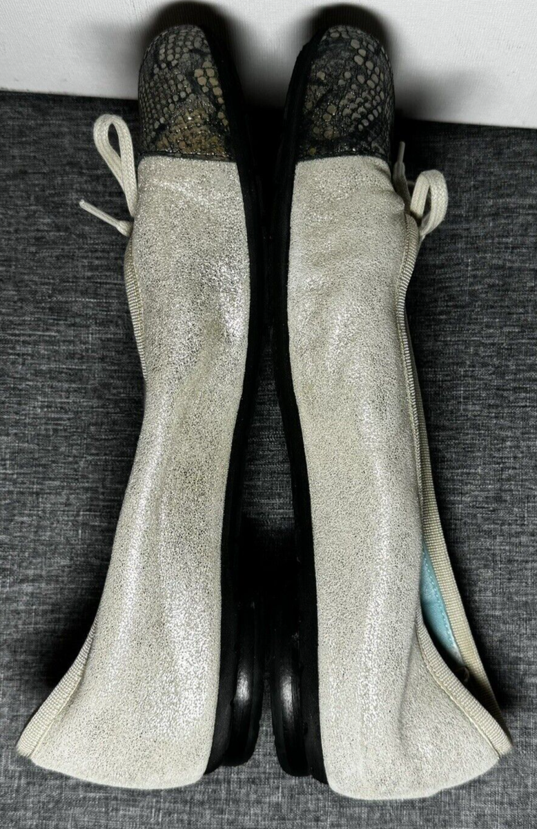 Thierry Rabatin Gem Women's 7/38 Ballet Flats Snakeskin Suede