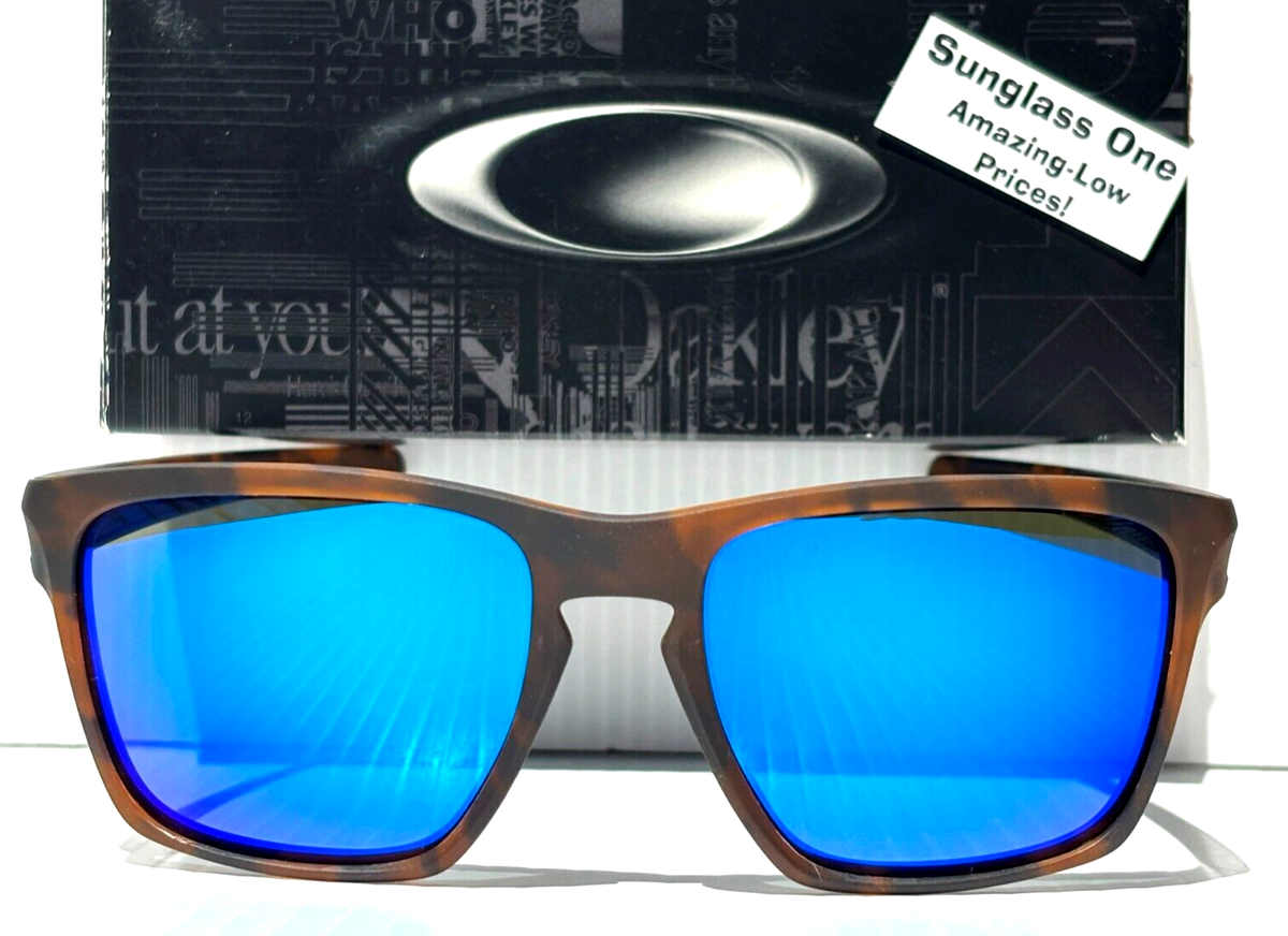 NEW Oakley SLIVER XL Matte Tortoise POLARIZED Galaxy Blue Mirror