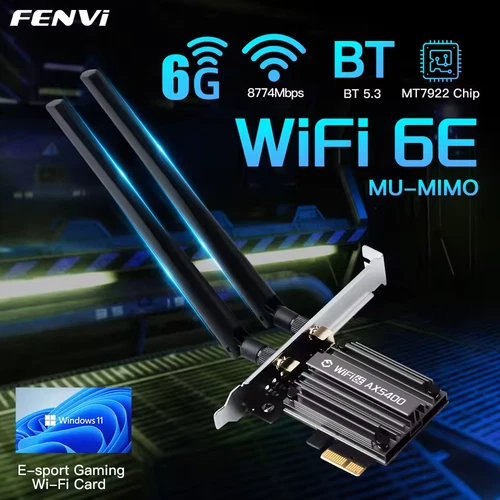 WiFi 6 PCI-E AX5400 WiFi Card 3000Mbps TRI Band Bluetooth5.2 Network Adapter UK