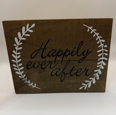 Wooden Sign Wall Art  Happily Ever After  Home Decoration