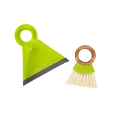Full Circle FC14608 Green Plastic Mini Brush & Dustpan Set for Kids Mealtime