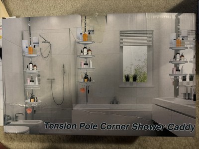 Xlhomo Tension Pole Corner Shower Caddy-White