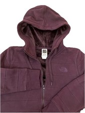 The North Face Women  s Large Plum Purple Full Zip Sweatshirt Fur Lined Hoodie