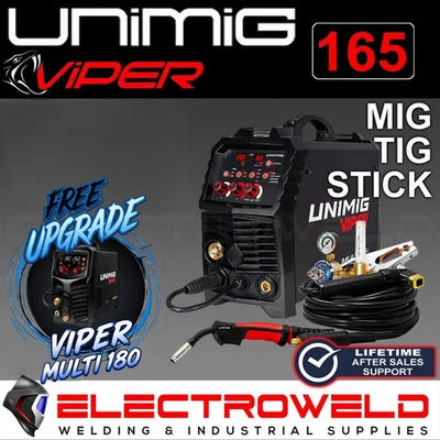 UNIMIG VIPER Multi 165 MIG TIG Stick Welder + Helmet + Torch Gas Gasless U11006K - Bild 1 von 2