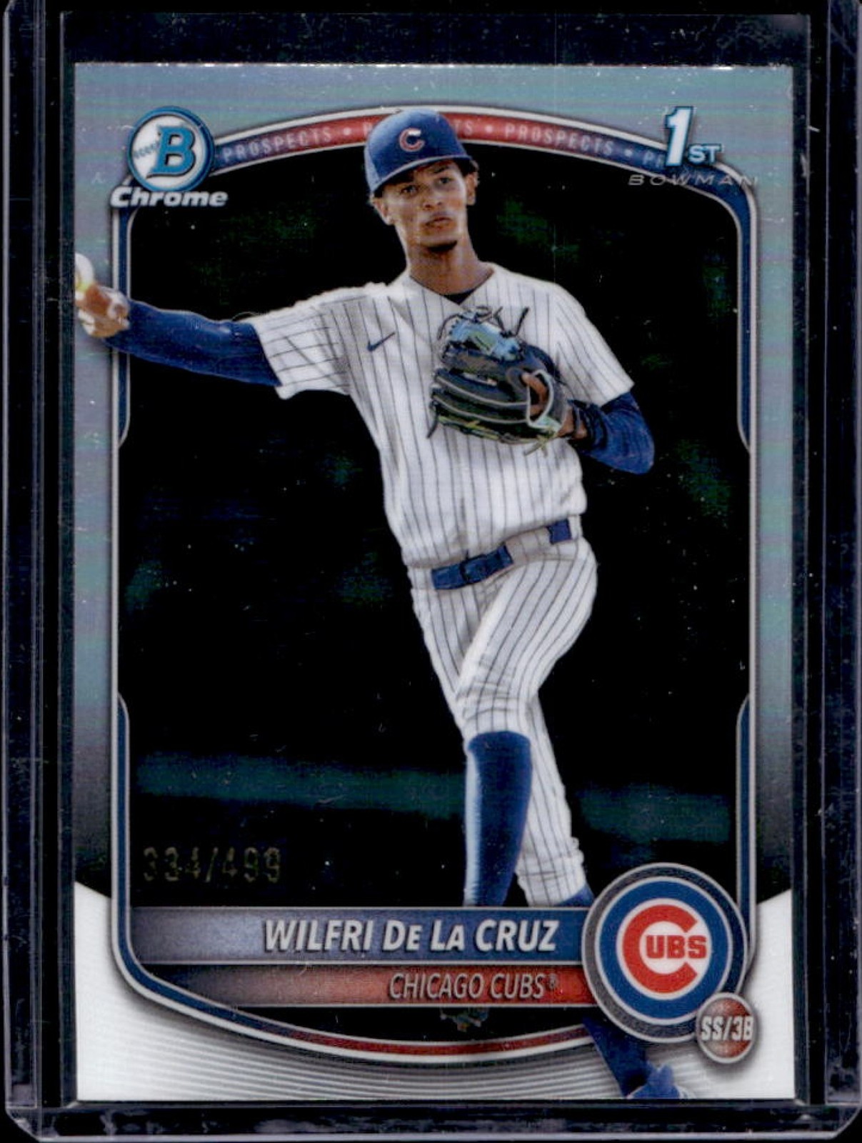 2025 Bowman Chrome Wilfri De La Cruz Refractor 1st Prospect #334/499 Cubs