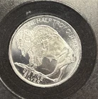 Indian & Buffalo Art Round 1/2 Troy oz..999 Fine Silver-Nice