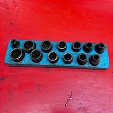 Matco 12pc 38 Drive Sae Impact Socket Set W Mechanics Time Saver Holder Usa