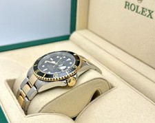 2006 Rolex Submariner Black 16613 40mm 18k Yellow Gold Stainless Steel Box Paper 6