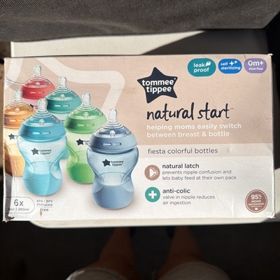 Tommee Tippee Natural Start 6 X 9 Oz Natural Latch Anti-Colic Baby Bottles