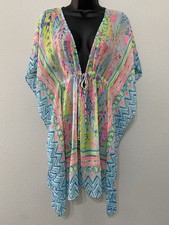 Lilly Pulitzer Gardenia Swim Coverup XS Catch The Wave Beach Resort Caftan