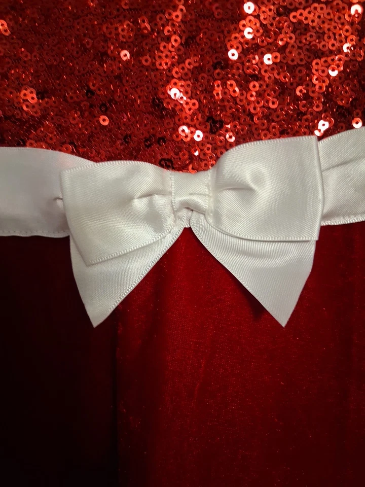 Pink & Violet Girls Christmas Santa Dress Sz 6 Velvet Sequins  2 Avaliable Twins - Image 3 of 4