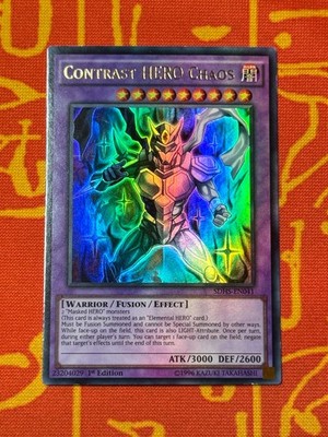 YUGIOH CONTRAST HERO CHAOS ULTRA RARE 1ST EDITION LIGHT PLAY/MOD PLAY SDHS-EN041