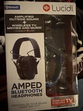 Lucid Audio Hearing Headphones with Bluetooth  Black/blue