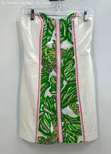 Lilly Pulitzer 'Angela' Strapless 'Seeing Pink Elephants' - Women's Size 2