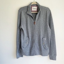 Ben Sherman Men Collared Sweater Sz S Full Zip Preppy Office Workwear Basic Grey