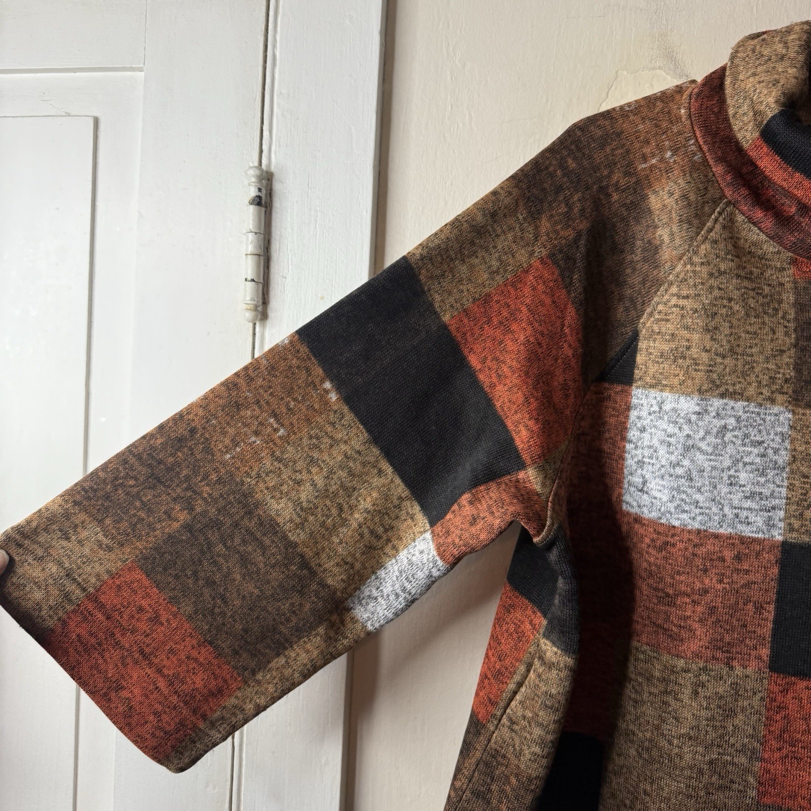 Ali Miles Multicolor Patchwork Cowlneck Pullover … - image 2