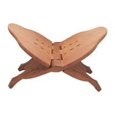 Rahal Owl Book Holder Bible Cookbook Stand Folding Wood Hand-Carved India Art