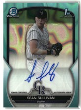 Sean Sullivan 2023 Bowman Draft Chrome Prospect Autograph Aqua Lava /199