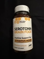 Natural Stacks Serotonin Brain Food for Positive Mood 60 Vcaps, Exp 04/2027