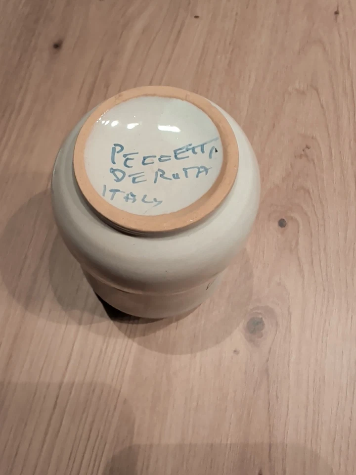 Pecceti Deruta Italy Handbemalten Keramikdosen mit Deckel 12cm hoch - Bild 3 von 4