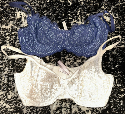 VICTORIA SECRET - 2 Bras BBV Unlined Demi Dream Angels Push-Up w/o Padding 38DDD