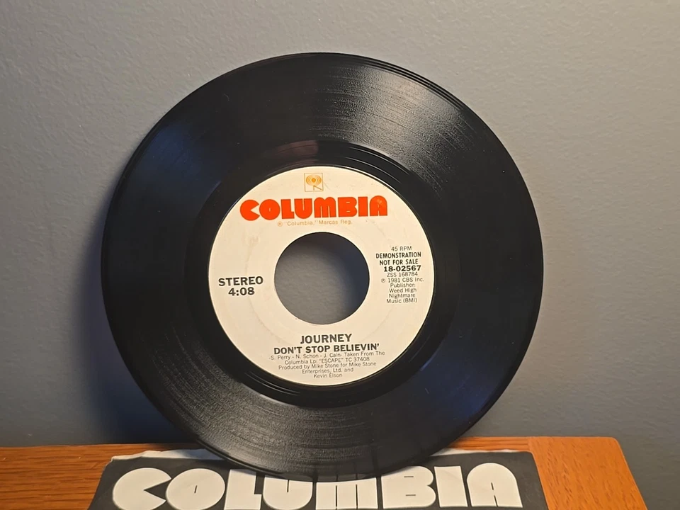 Journey: Don't Stop Believin'/same 45 Columbia/US PROMO EXCELLENT - Image 2 of 3