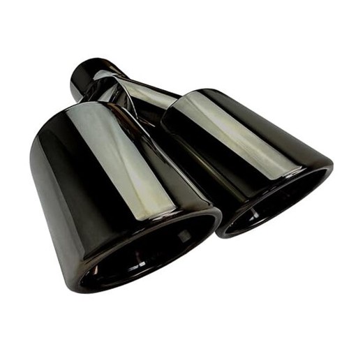 2.5" Inlet Exhaust Tip Dual 3.5" Equal-Length Dual Outlets Black Chrome