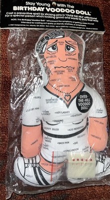 Vintage 1987 Over The Hill Birthday Voodoo Doll Plush New In Original Packaging!