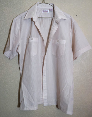 Vintage Jordan Christopher ivory L polyester short sleeve shirt for men