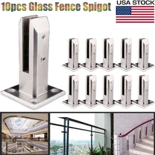 10x Glass Fence Spigot Pool Balustrade Fencing Clamp 304 Stainless Steel, Silver